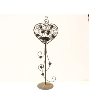 Large Heart Candle Holder - 24" Metal Stand