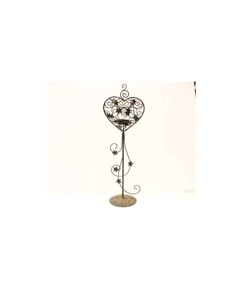 Large Heart Candle Holder - 24" Metal Stand