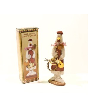 Tall Decorative Rooster Figurine - 12" Rustic Farmhouse Decor