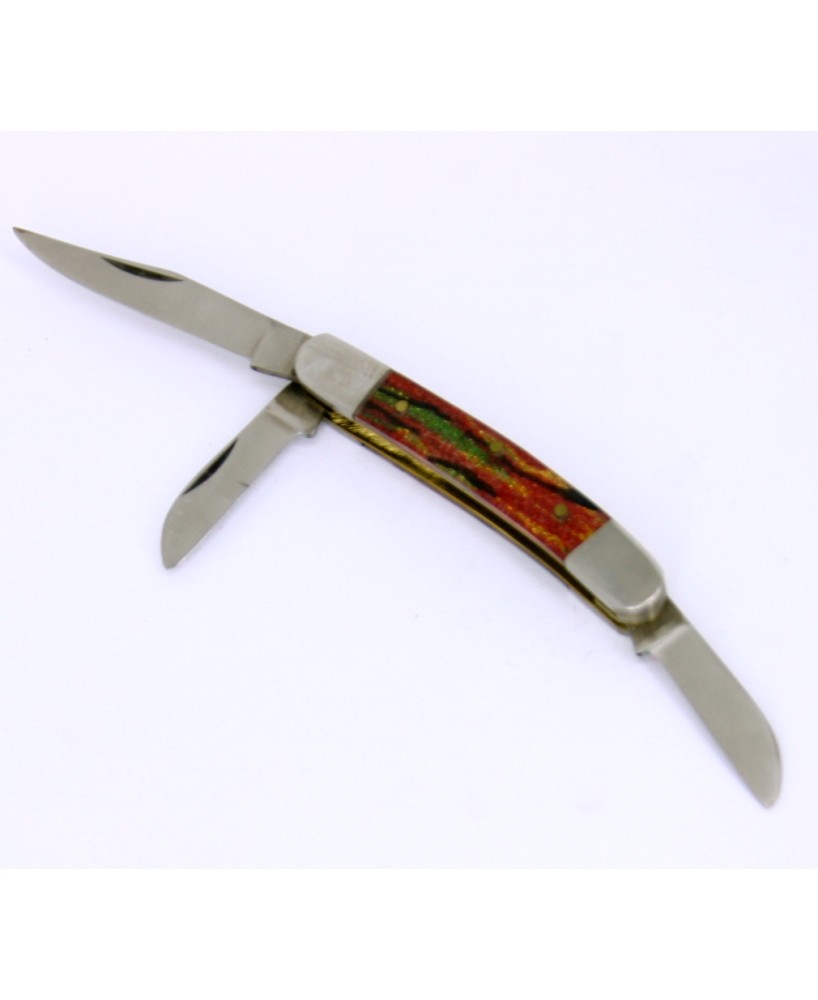 3 Blade Sparkle Plastic Handle Pocket Knife