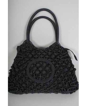 Purse Cotton Woven Handbag Black 14''x15''/PC - 14.5''x14.5''