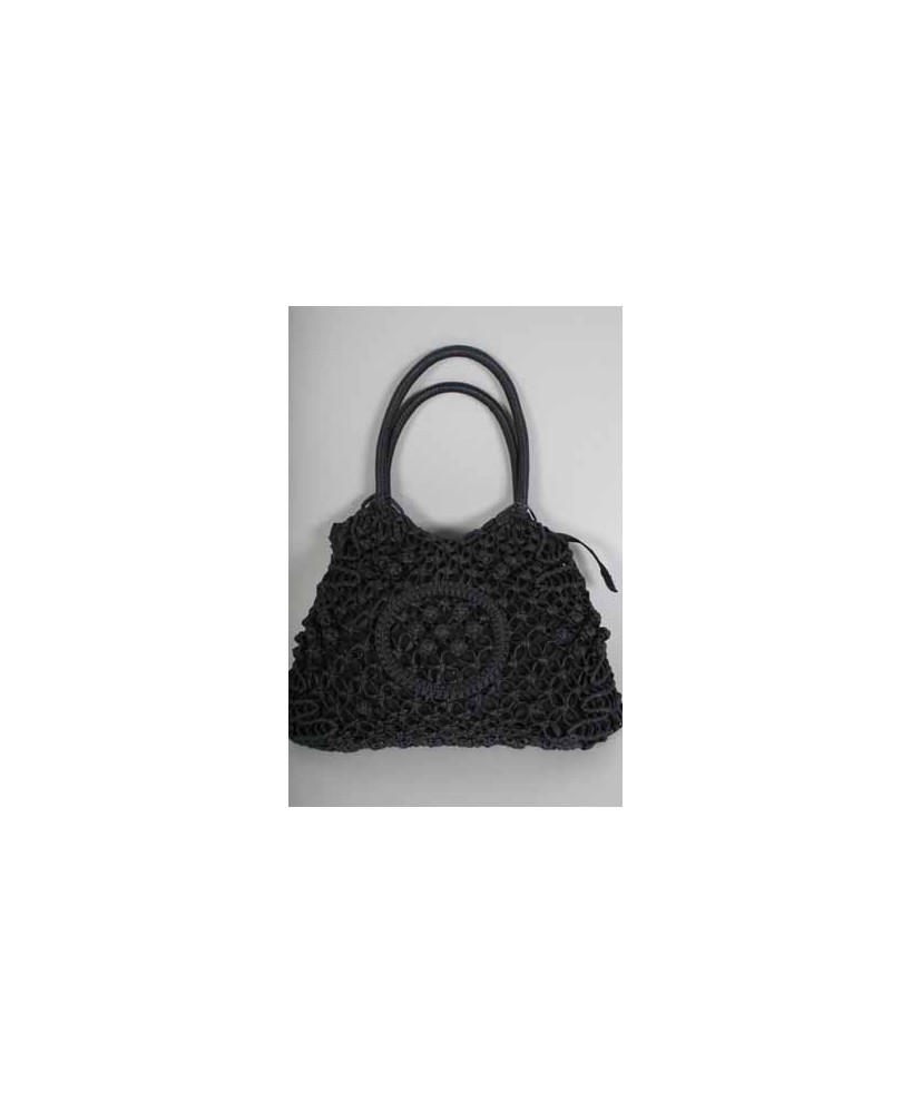 Purse Cotton Woven Handbag Black 14''x15''/PC - 14.5''x14.5''