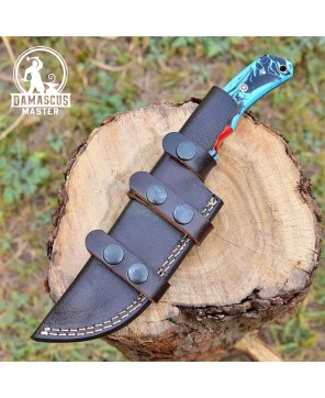 Handmade Damascus Steel Hunting Skinner Knife - Resin Handle