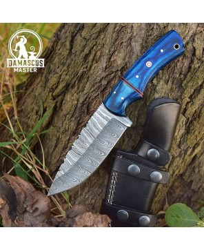 Handmade Damascus Steel Hunting Knife - Pakkawood Handle