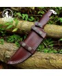 Damascus Blade Hunting Survival Knife, Rosewood Handle