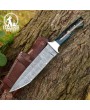 Handmade Damascus Steel Tanto Blade Hunting Knife