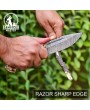 Handmade Damascus Steel Hunting Knife - Ram Horn Handle