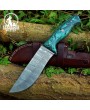 Damascus Steel Skinner Hunting Knife with Resin Handle