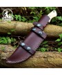 Damascus Steel Hunting Knife With Sheath - Handmade Survival