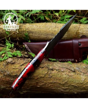 Damascus Steel Skinner Survival Hunting Knife