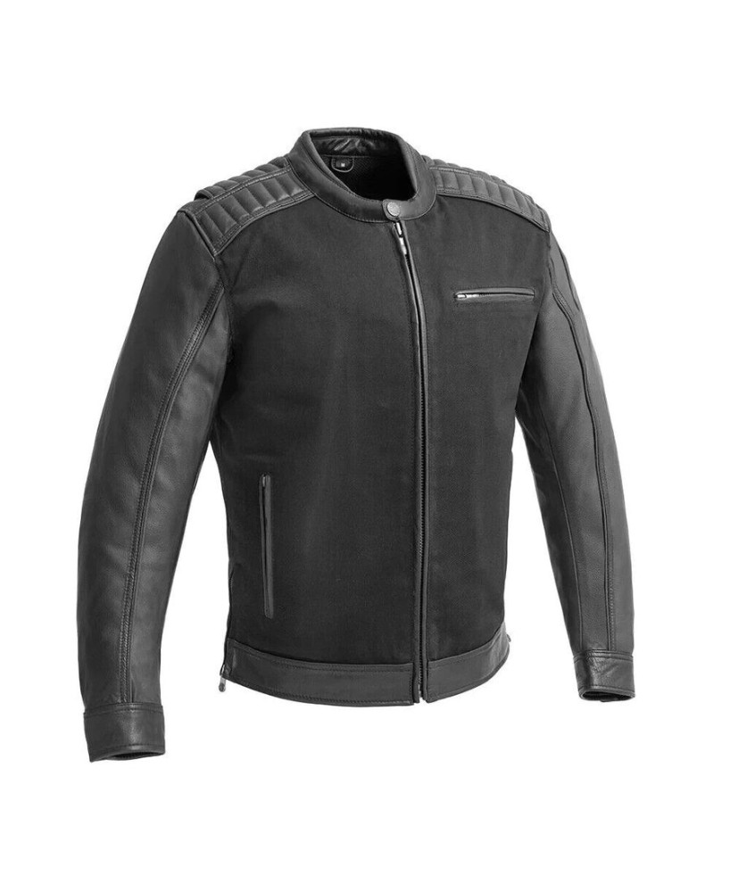 Daredevil Men's Twill/Leather Motorcycle Jacket