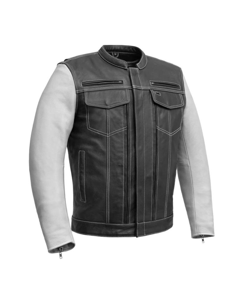 Vincent Men's Cafe Leather Jacket - Style & Functionality