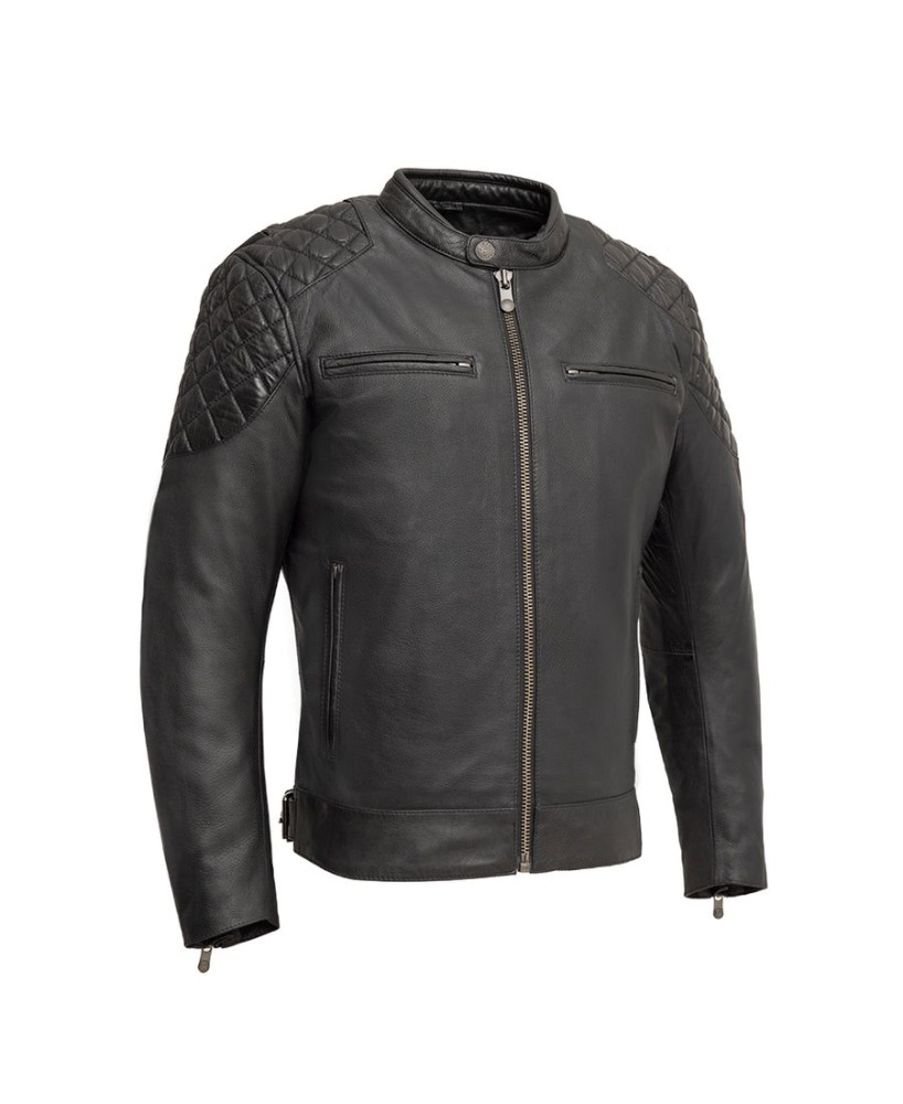 Grand Prix Leather Motorcycle Jacket for Men