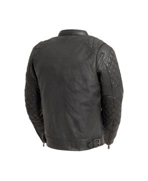 Grand Prix Leather Motorcycle Jacket for Men