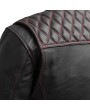 Cinder Men's Cafe Style Leather Jacket - Diamond Stitching & Pockets