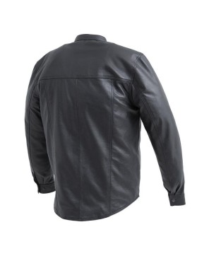 Vigilante Leather Motorcycle Shirt - Stylish Protection for Riders