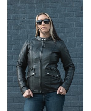 Jewel Women's Motorcycle Leather Jacket - Stylish & Functional Riding