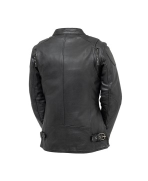 Jewel Women's Motorcycle Leather Jacket - Stylish & Functional Riding