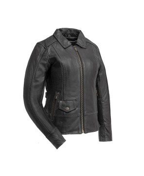 Free Spirit Women's Leather Motorcycle Jacket