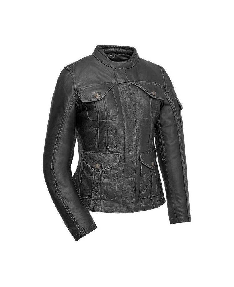 Outlander Women's Leather Motorcycle Jacket | Adventure-Ready Style