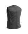 Diana Women's Motorcycle Vest - Diamond Cowhide, Studded Seams