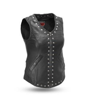 Empress V-Neck Sheep Leather Vest