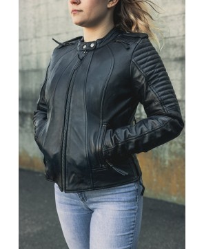 Premium Women's Leather Biker Jacket - Style & Comfort