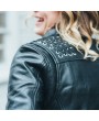 Black Widow Women's Motorcycle Leather Jacket - Stylish & Protective