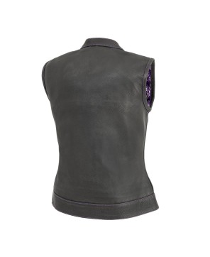 Jessica Women's Club Vest with Purple Stitching