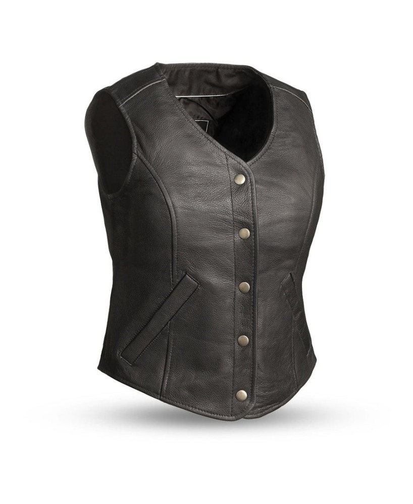 Derringer Leather Vest: Classic Style for Women Riders