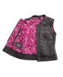 Jessica Pink Stitched Club Style Motorcycle Vest