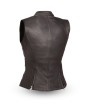 Fairmont Fitted Leather Motorcycle Vest with Zipper Details