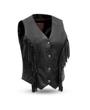 Apache Lightweight Sheep Leather Vest with Fringe