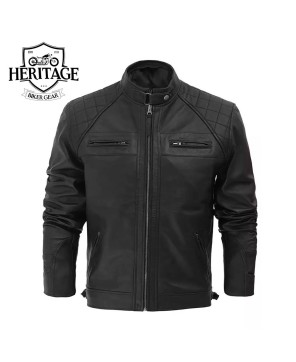 Distressed Brown Motorcycle Leather Jacket