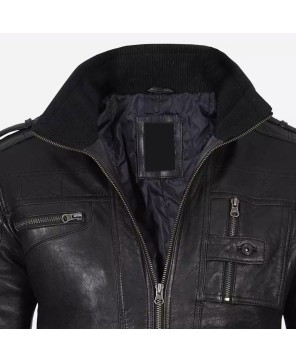 Stylish Mens Cafe Racer Leather Jacket