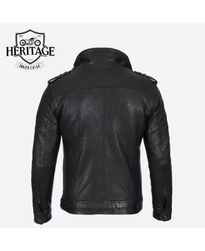 Stylish Mens Cafe Racer Leather Jacket