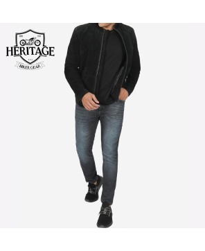 Black Suede Biker Jacket | Men's Real Leather Outerwear