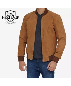 Light Brown Suede Bomber: Timeless Elegance