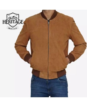 Light Brown Suede Bomber: Timeless Elegance