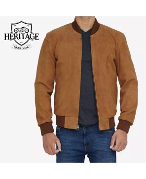 Light Brown Suede Bomber: Timeless Elegance