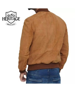 Light Brown Suede Bomber: Timeless Elegance