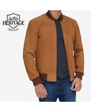 Light Brown Suede Bomber: Timeless Elegance