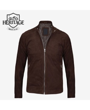 Dark Brown Suede Jacket for Men