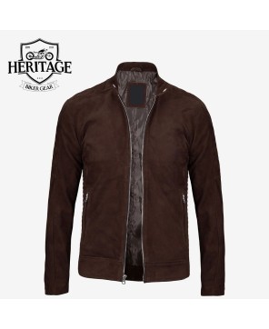 Dark Brown Suede Jacket for Men