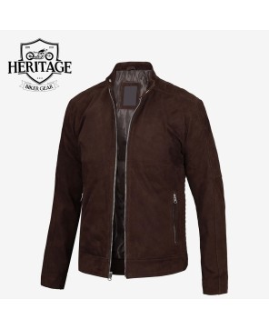 Dark Brown Suede Jacket for Men