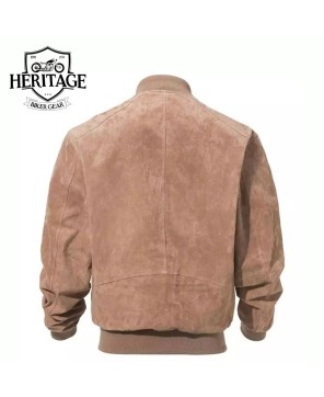 Premium Camel Suede Bomber: Timeless Sophistication for Men