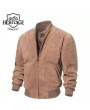 Premium Camel Suede Bomber: Timeless Sophistication for Men