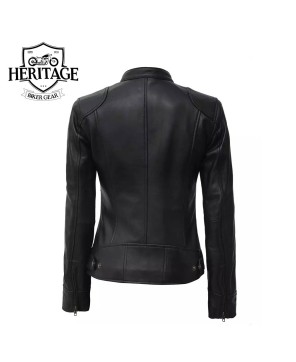 Black Real Leather Biker Jacket - Premium Quality