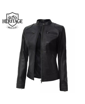 Black Real Leather Biker Jacket - Premium Quality