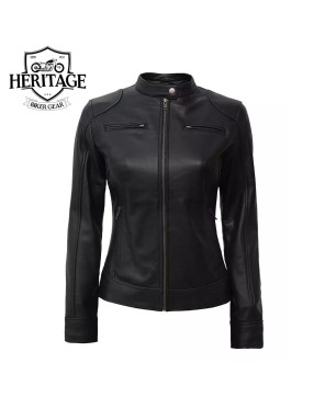 Black Real Leather Biker Jacket - Premium Quality